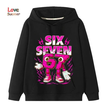 67 Six Seven Italian Brainrot hoodie Funny Graphic pullover girls Boys Fleece Warm Kids Fall Hoodie Casual unisex Sweatshirt