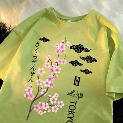 You Can Enjoy Cherry Blossoms From Tokyo T Shirt Men Summer Casual Top Soft Unisex Clothes Loose Cotton Male Colour Short Sleeve