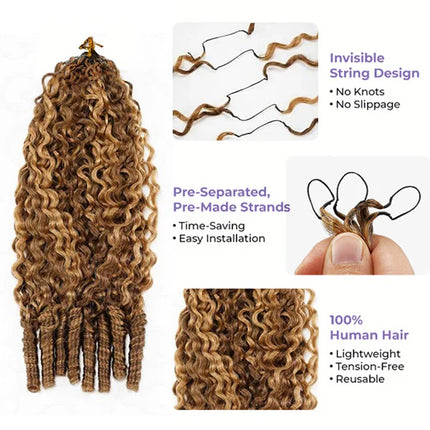 Highlight Miracle Knots Feathered Crochet Human Hair Burmese Curly 100% Raw Human Hair Extensions Colored Crochet Human Hair