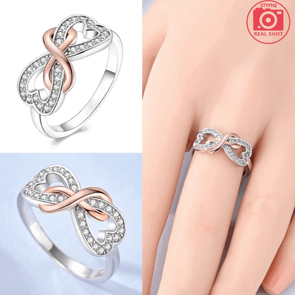 Original Romantic Heart-shaped White Zircon Shell Bowknot Rings 925 Sterling Silver  Women Jewelry Valentine's Day Birthday Gift