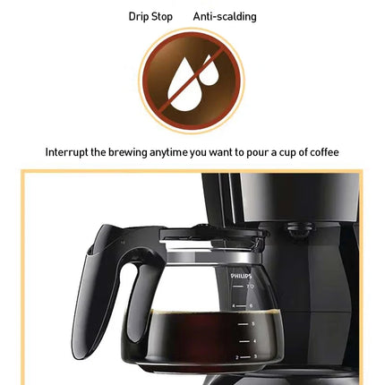 Philips HD7432 Drip Coffee Maker 220V Fully Automatic Coffee Machine 600ML Drip Filter Small Multi-functional Coffee Pot