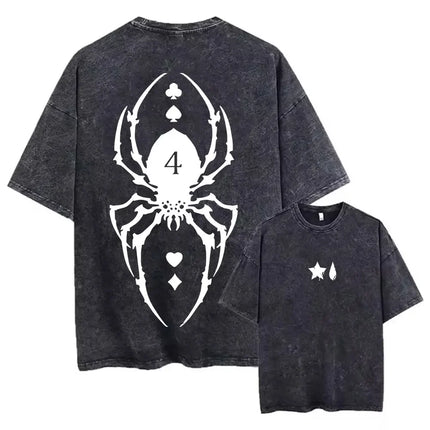 Japanese Anime Hunter X Hunter Printed Washed T-shirt 100% Cotton Fashion Comfortable Breathable Simple Harajuku Style in Summer