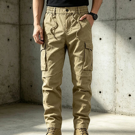 Cotton Men Cargo Pants Khaki Casual Men Tactical Joggers Cargo Multi-Pocket Fashion Black Army Light gray Trousers Work Wear