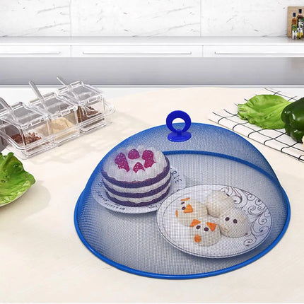 30cm Round Mesh Food Cover Umbrella Style Fine Net Anti-fly Insect Proof Breathable Dish Tent Kitchen Food Protective Shield