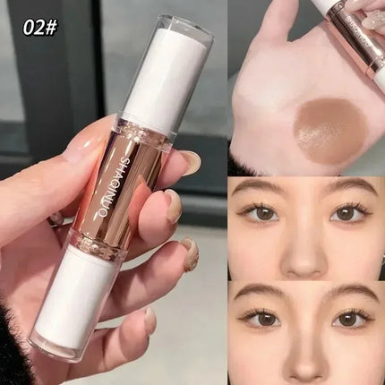 2 in 1 Dual Head Highlighting&Bronzer Stick Face Brightening Shaping Concealer Pencil Corrector Nose Shadow Contouring Cosmetics