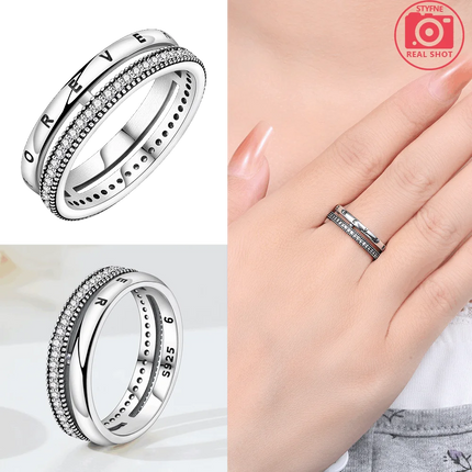 Original Romantic Heart-shaped White Zircon Shell Bowknot Rings 925 Sterling Silver  Women Jewelry Valentine's Day Birthday Gift