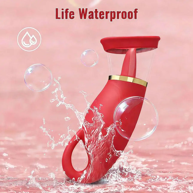 Red Vacuum Suction Tongue Licking Vibrating Egg Female Suction Device Suction And Vibration Device Female Massage Vibrating
