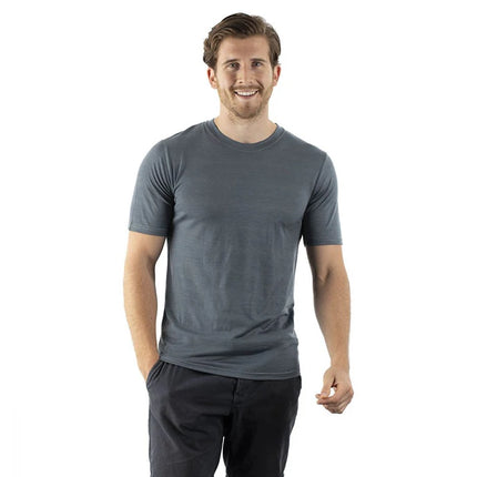 100% Merino wool 15.5Micro T Shirt Men Superfine Base Layer Short Sleeve shirt Quick dry Wicking Breathable Anti-Odor Asian Size