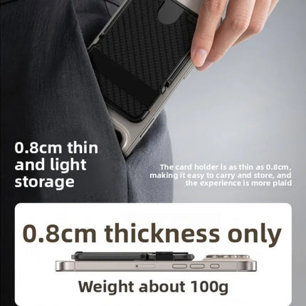 Ultra-Thin Magnetic Phone Holder with Multi-Functional Wallet Portable Double-sided Magnetic Stand with Anti-lost Hook and Strap