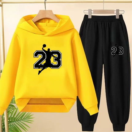 Children's Top and bottom Number 23 Basketball Hoodies Girls Boy age 3-12 Coat Casual Toddle Sweatshirr Hood autumn clothing