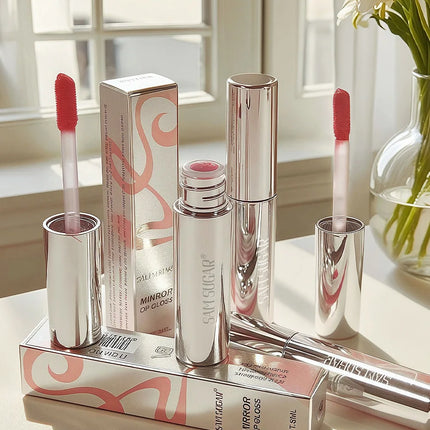 4 Color Mirror Gloss Lip Gloss Waterproof Long Lasting Moisturizer Water Light Lip Glaze No Fading Liquid Lipstick Lips Makeup