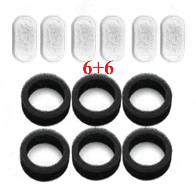 6/8/12/15PCS Cat Water Fountain Activated Carbon Sponge Filters for Stainless Steel Water Dispenser Pet Water Care Accessory