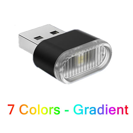 Aswesaw USB Light LED USB Night Light Modeling Car Ambient Light Neon Interior Light Car Jewelry (5 kinds of light colors)