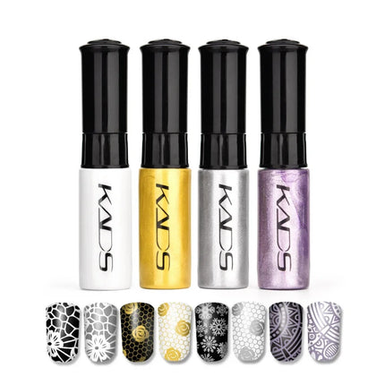 4/5PCS/Kit Colorful Nail Stamping Polish With Stamper Template Art Decoration Nail Polish Lacquers Manicure Varnishes Tools