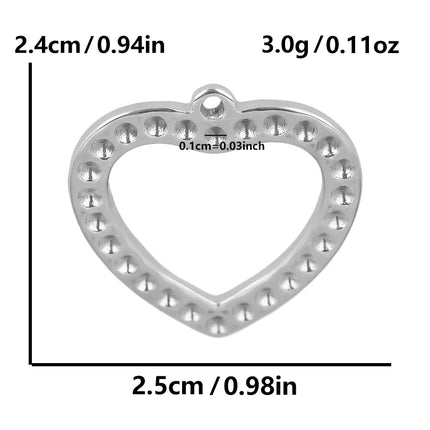 Breloque Metal Love Stainless Steel Flower Pendants For Jewelry Making Earrings Bracelets Headwear DIY Heart Charms Accessories