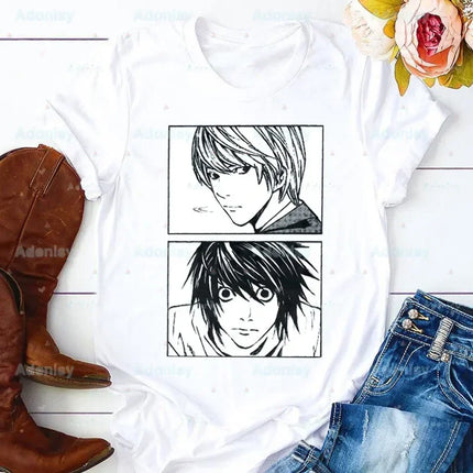 Death Note L Ryuk Summer Shirt Graphic T Shirt Women Tops O-neck Tees Funny Girls Anime Ryuuku Animation Collectable Tshirt