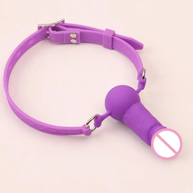 Double Ended Mouth Plug Dildo Gag Sex Toys Open Mouth Bondage Silicone Penis Adults Woman Couples Games Sex Toys 18+