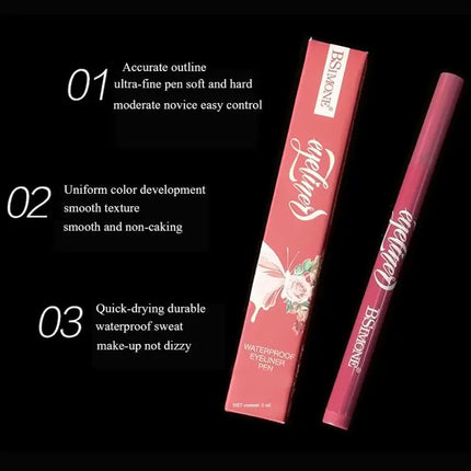 Waterproof Black Eyeliner Pen Quick Drying Long Lasting Matte Smooth Easy To Color Liquid Eyeliner Pen Makeup Cosmetics