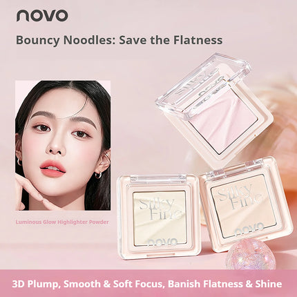 NOVO Monochrome Matte Highlighter Powder Brightens facial contours Smooths tear troughs Natural finish with flawless application