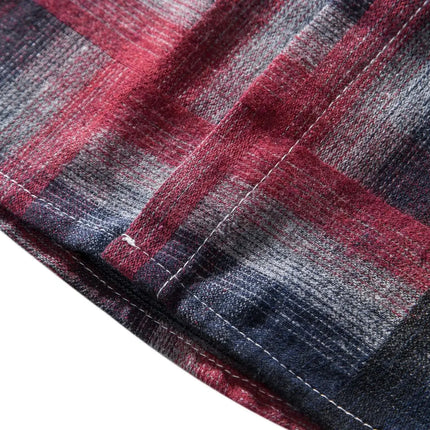 Autumn Hot Sale Of The Season Men's Plaid Hooded Casual Shirt Independent Station Cross-Border Checkered Hoodie Style Floral Patchwork