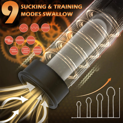 Electric Penis Enlarge Vacuum Pump Adult Sex Toys for Men Dick Erection 9 Pressure Pocket Pussy Rechargeable Male Masturbator
