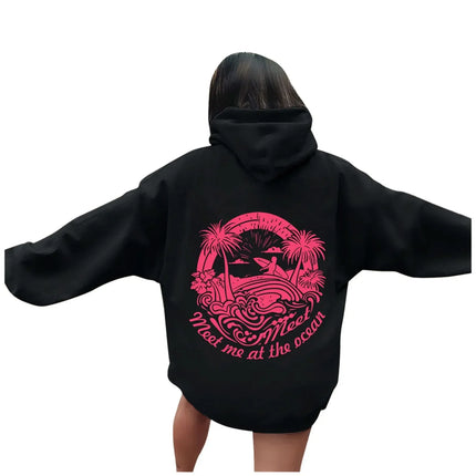 2026 Women's Letter Graphics Printed Hoodie Autumn Winter Hoodies Long Sleeved Fashion Casual HipHop Sweatshirt Harajuku Unisex