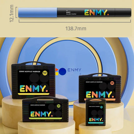 enmy Black box Direct Liquid acrylic markers with paper 24-80 colors soft head colorful painting pen DIY Paint Marker