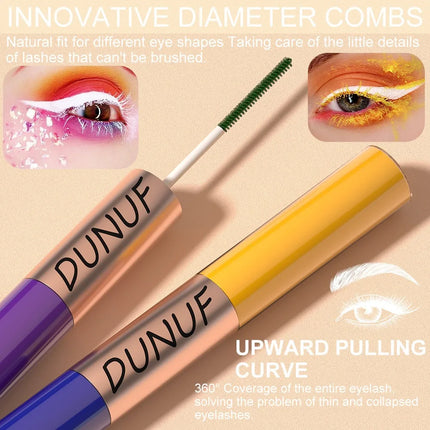 Slender Double-head Colored Mascara Curl Thick Lash Eyelash Extension Lengthening Waterproof Yellow Red Brown Fine Brush Mascara