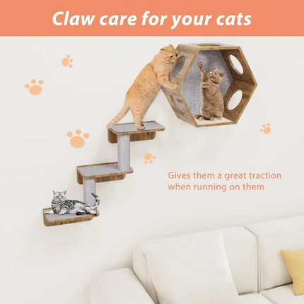 Cat Crawling Mat Climbing Frame Protection Sofa Anti Cat Scratch Trimmable Self-adhesive Felt Fabric Carpet Post Board Cats Toy