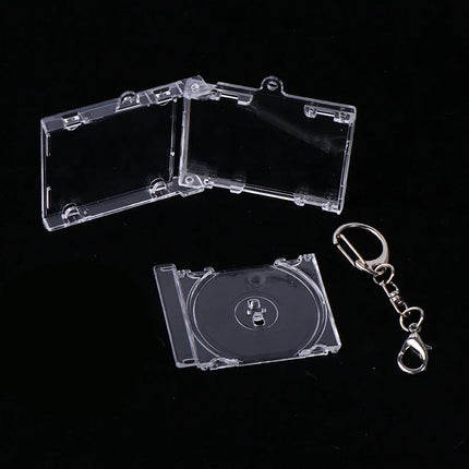 10PCS Peripheral Commemorative Blank Album Mini CD Case DIY Keyring Hanging Decoration CD Player Pendant Key Chains