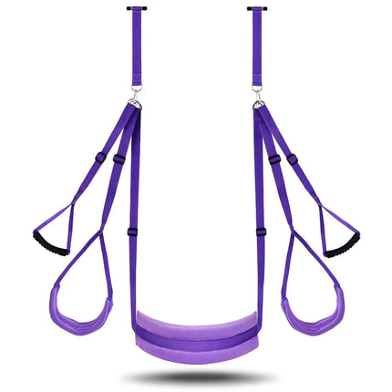 CKQU S&M Purple Sex Swing with Sponge Cushion Door Swing Sex Position Enhancer for Couples Unlock More Intimate Moments