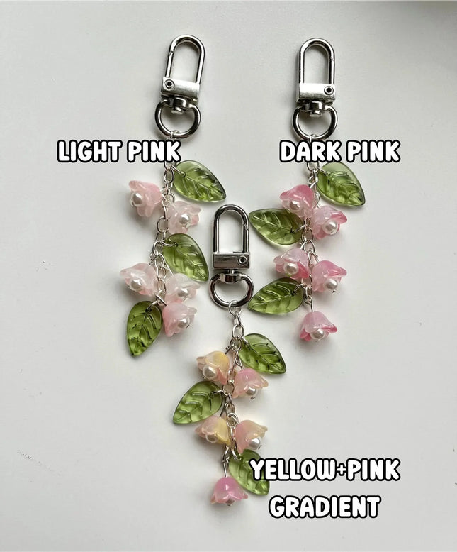 Lily of the Valley Keychain | Bag Charms, Handmade | Flowers, Aesthetics, Cute, Girly, Lily of the Valley | Gifts for Her