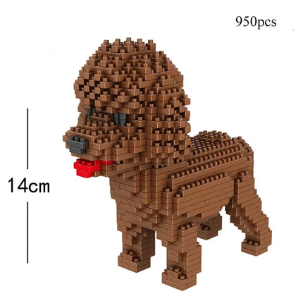 KNEW BUILT Dog Model Mini Building Block Toys Set for Kid Boy Girls Adult Beginner Teddy Hughes Corgi Collie Pet Style Bricks