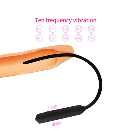 10 Frequency Urethral Vibrator Catheter Penis Plug Sex Toy for Men Vibrating Urethral Plug Penis Insertion Urethra Sound Dilator