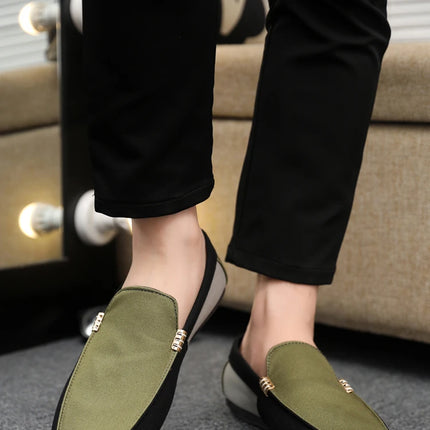 2025 Spring/Autumn New Arrivals: Fashionable Men's Shoes Large Colour Block Patchwork Loafers Versatile Stylish  Student Shoes