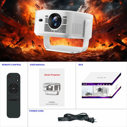Velec HY450 Max Projector 1100 ANSI Native 1080P 8K Decoding Android 14 Auto Focus Keystone Voice Control BT5.4 Home Theater