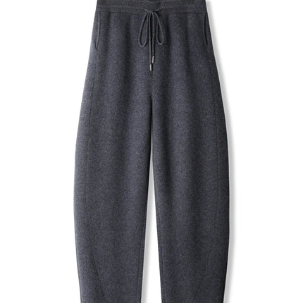 Popular Men's Cashmere Machete Pants Autumn Winter Loose Casule Pants 100% Merino Wool Knitted Trousers Thick Soft Warm Pants