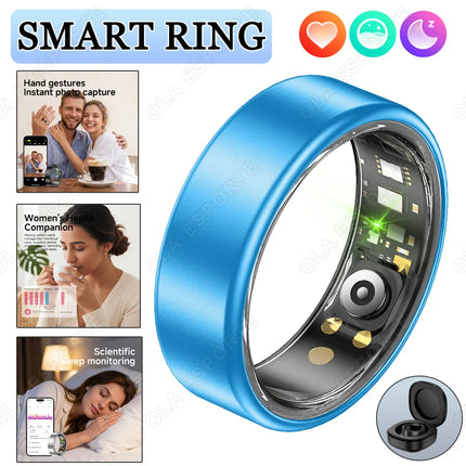 New Smart Ring Heart Rate Blood Pressure Sleep Monitoring Motion Tracking IP68 Waterproof Men Women Smartring 7 Colors Available