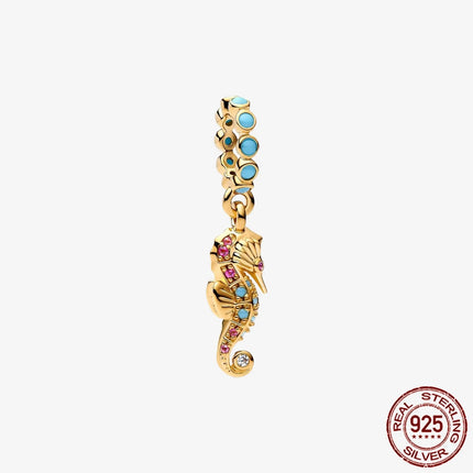 Key & Lock 925 Sterling Silver Pave Moon Heart Flower Dangle Charms Fit Original Bracelet Beads Jewelry DIY Gift plata de ley