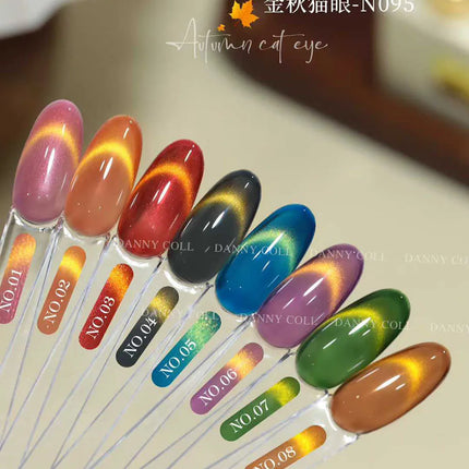 Autumn Brown Cat Eye Gel Polish Set With Color Display HEMA/TPO Free Luxury Magnetic Gel Soak Off UV LED Nail Varnish UV Gel Kit