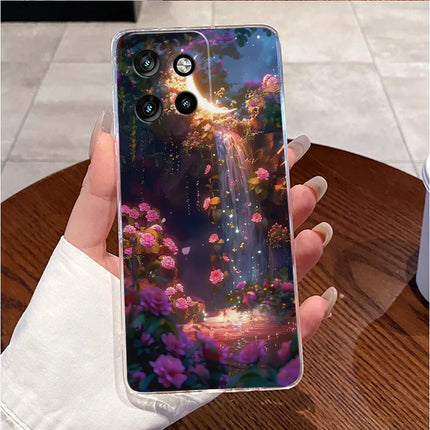 Soft Silicone TPU Clear Case For Motorola Edge 50 Neo 5G/Moto S50 5G Viral Elegant Kitten Painted Casing Shockproof Cover