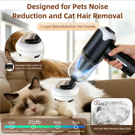 TINSOL 6-in-1 Pet Vacuum Cleaner 11000PA Car Vacuum Strong Suction Wireless Portable Home Pet Hair Dust Vacuum Cleaner