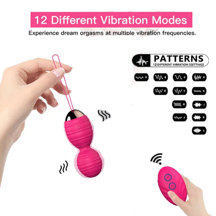 Vaginal tighten Exercise Kegel Balls 12 Speed Vibrating eggs Silicone Ben wa ball G Spot Vibrator Erotic sex toy for Women