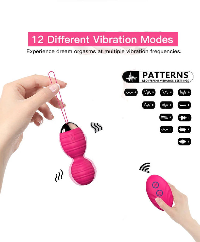 Vaginal tighten Exercise Kegel Balls 12 Speed Vibrating eggs Silicone Ben wa ball G Spot Vibrator Erotic sex toy for Women