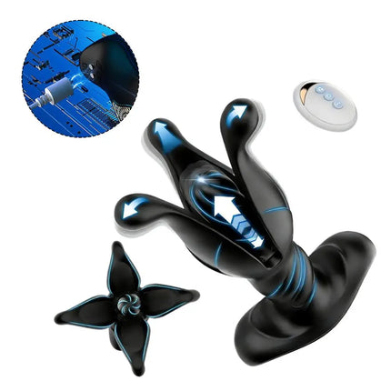 9 Mode Remote Control Prostate Massager Rechargeable Flapping Thrusting Vibrator for Men