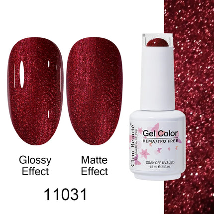 Clou Beaute 15ml HEMA TPO FREE Color Gel Nail Polish Nude Pink Red Green Collection Nail Gel Polish Glitter Soak Off UV LED Gel