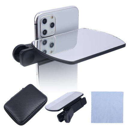 Adjustable Smartphone Camera Mirror Reflection Clip HD Glass Reflection Mirror for Outdoor Travel Phones Photography Shooting