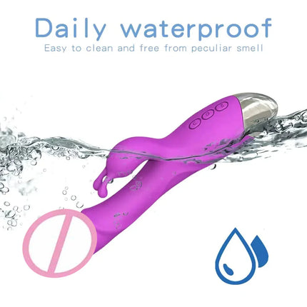 Powerful Rabbit G Spot Vibrator Clitoris Stimulator Vagina Nipple Massage Dildo Female Masturbator Silent Sex Toy for Women 18+