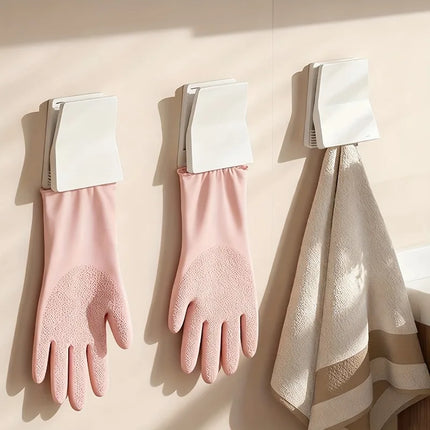 4pcs Kitchen Glove Holder, Dishwashing Glove Hook,Household Rubber Glove Storage Rack, Dishcloth Clip, Glove Hanger,Storage Clip
