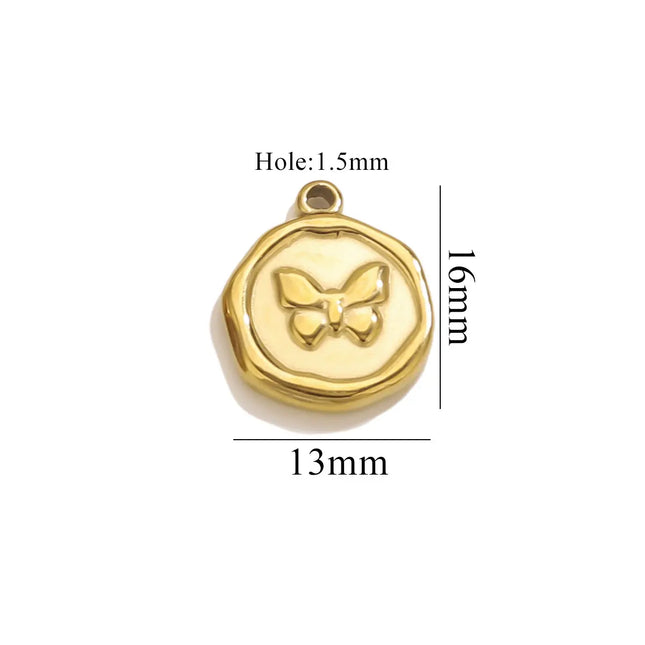5pcs Stainless Steel Butterfly Flower Starfish Charms Jewelry Making Accessories DIY Women Earrings Necklace Jewelry Making Base